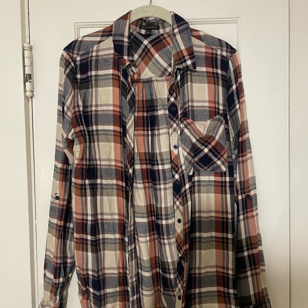 Plaid Button-Up Shirt
